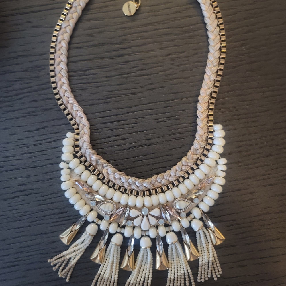 Stella & Dot White Threaded Necklace